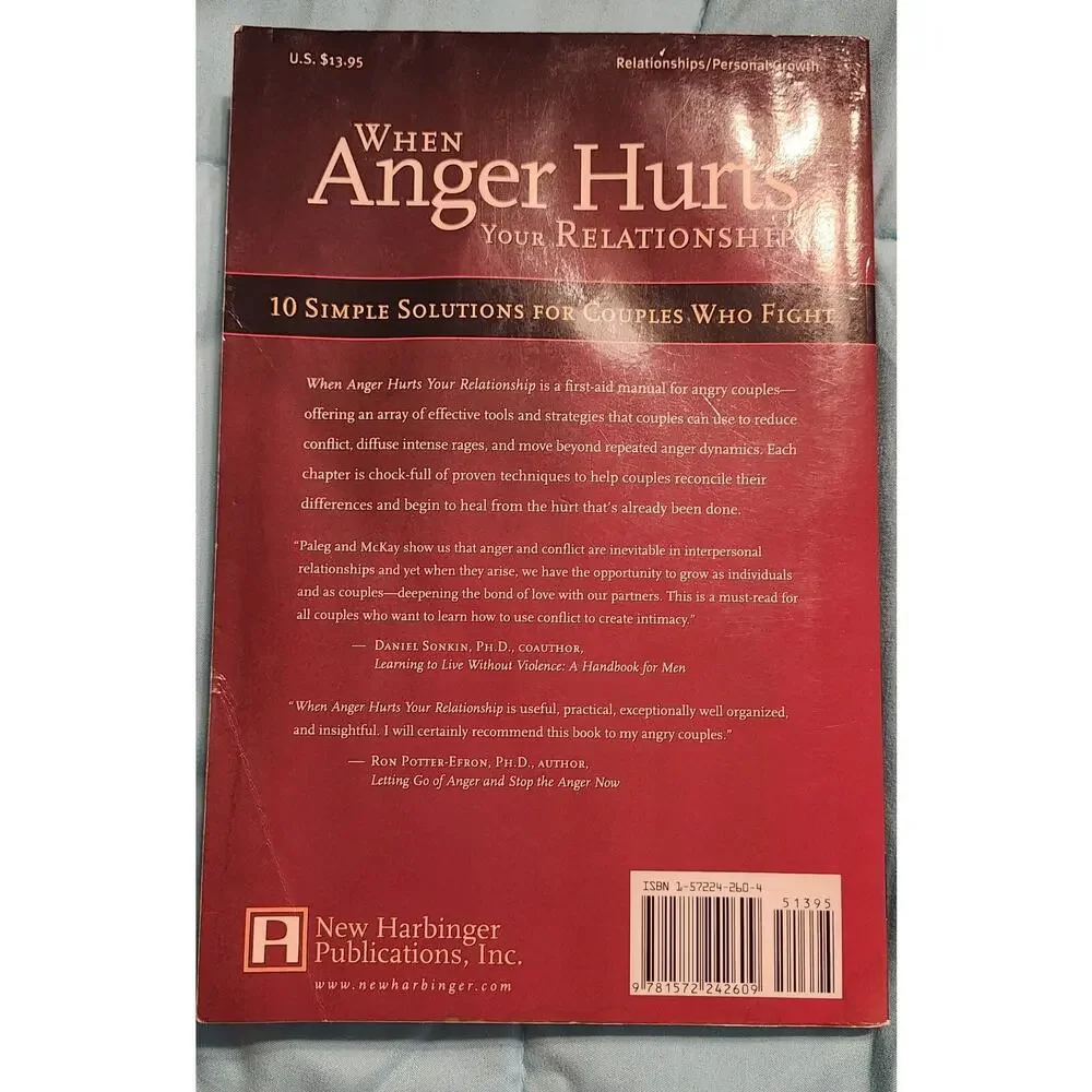When Anger Hurts Your Relationship • 2001 1st Edition • NEW/Imperfect